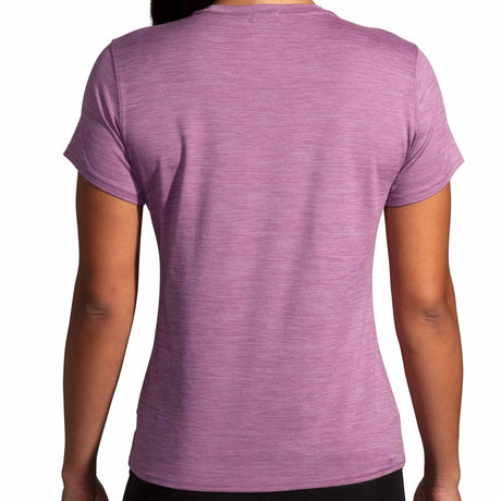 Brooks Luxe T-shirt de course à pied à manches courtes pour femme - Heather Washed Plum