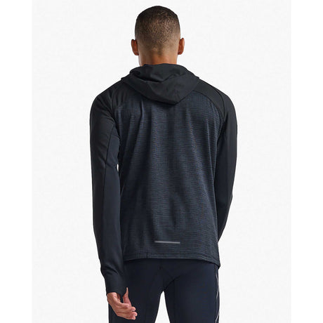 2XU Ignition Shield Hooded Mid Layer chandail homme noir / noir réfléchissant doc