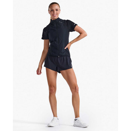 2XU Light Speed Hybrid veste de course femme - noir / noir réfléchissant live