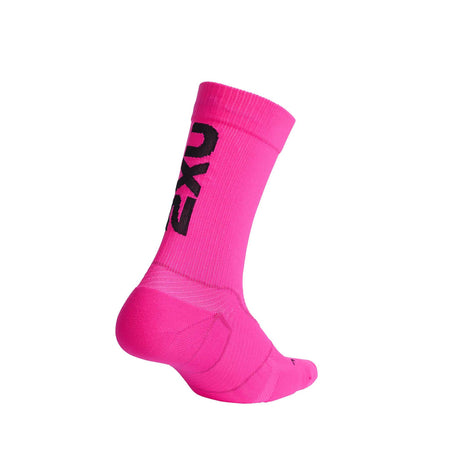 2XU Vectr Light Cushion Crew chaussettes de course a pied unisexe fuchsia noir dos