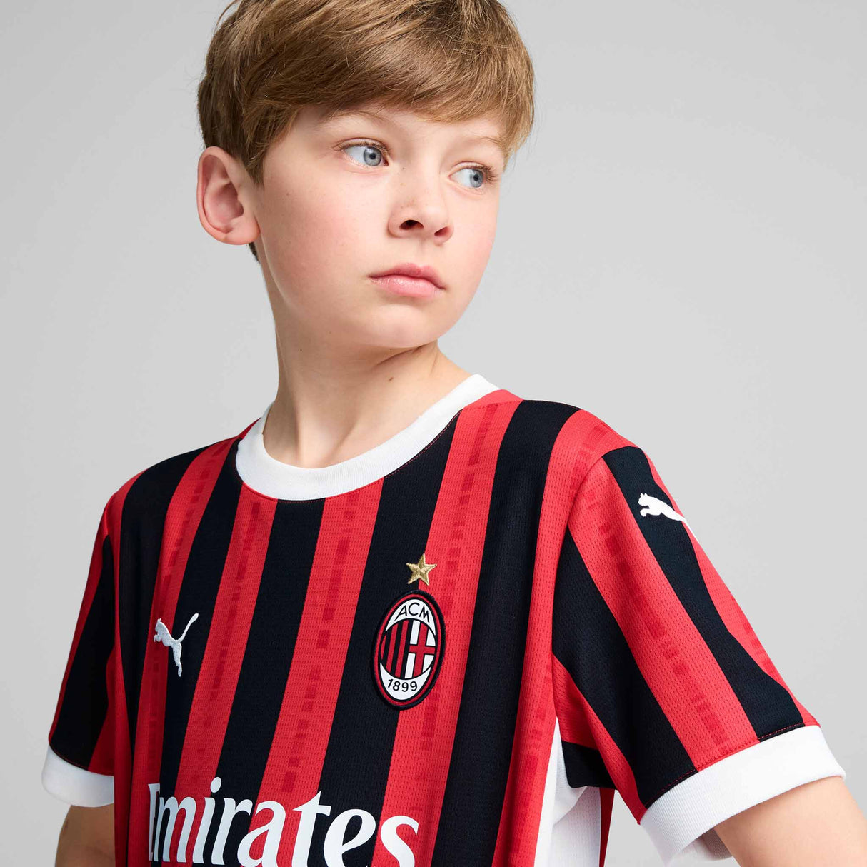 Puma AC Milan 2024-25 Home Jersey for Kids - Puma Red / Puma Black