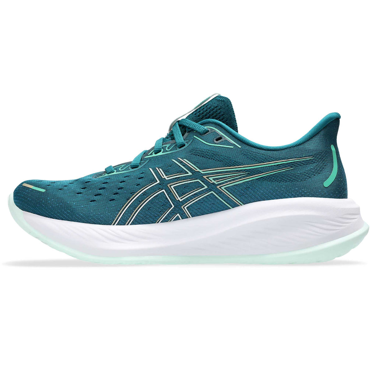 ASICS Gel Cumulus 26 chaussures de course à pied pour femme latéral- Rich Teal / Pale Mint