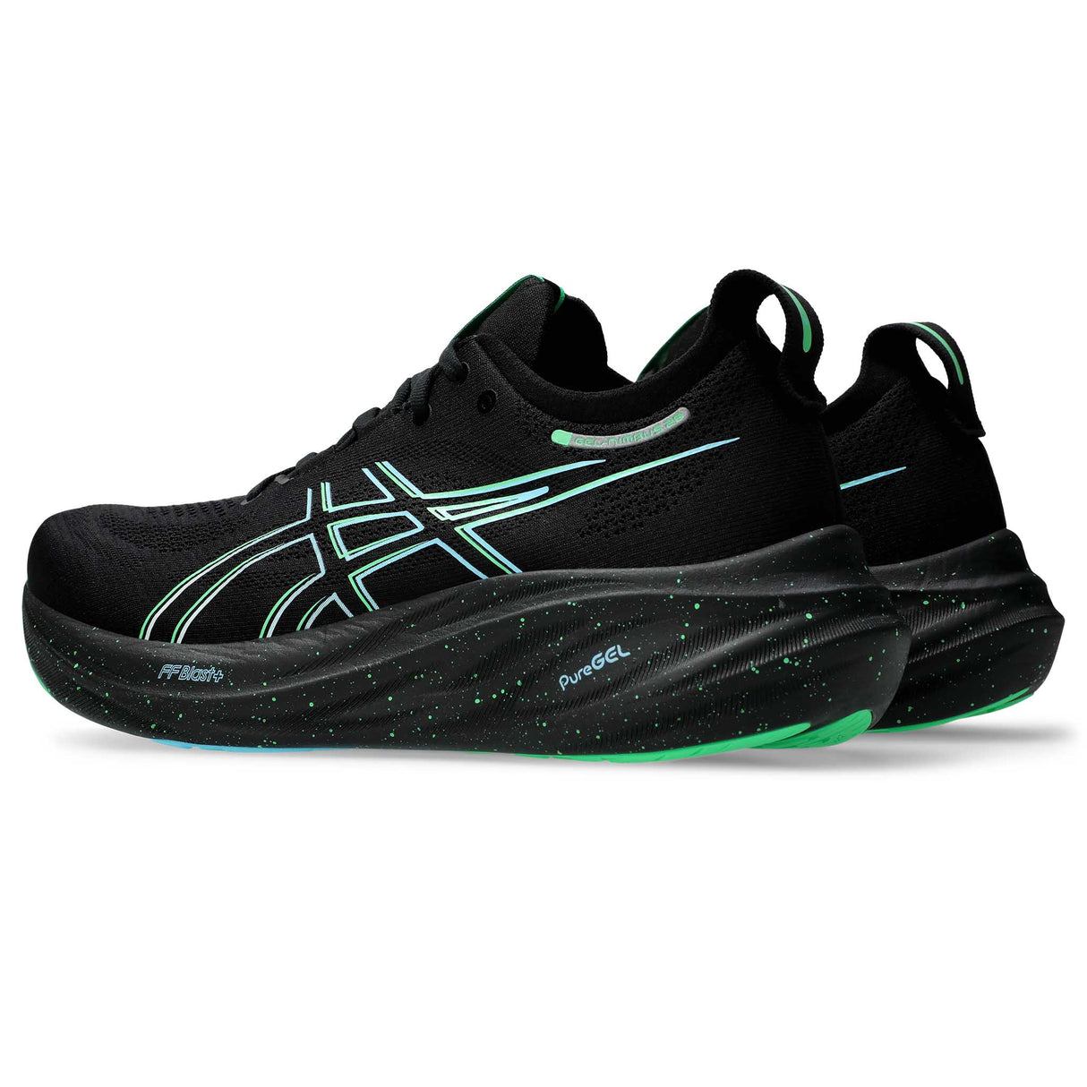 ASICS Gel Nimbus 26 chaussures de course à pied pour homme paire lateral  -Black / Soothing Sea