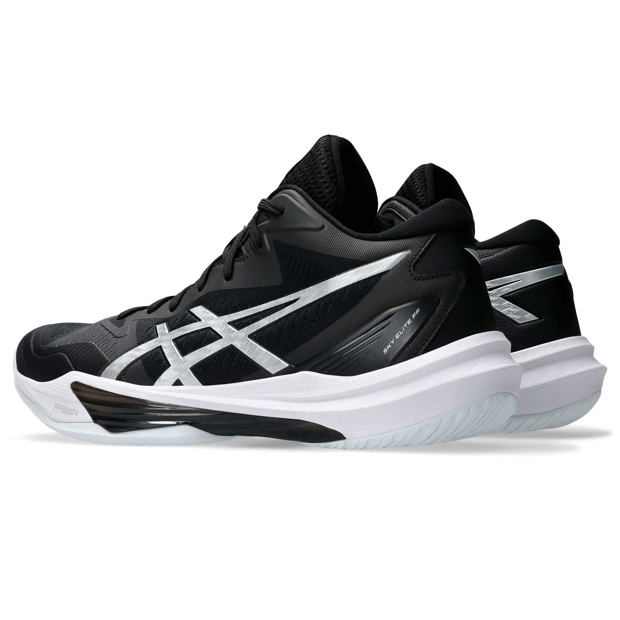 ASICS Sky Elite FF MT 3 souliers de volleyball homme lateral paire - Black / Pure Silver