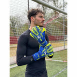 RG Goalkeeper Gloves Bacan Replica gants de gardien de but de soccer - Bleu / Jaune Néon