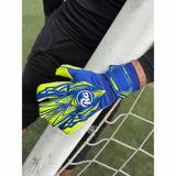 RG Goalkeeper Gloves Bacan Replica gants de gardien de but de soccer - Bleu / Jaune Néon