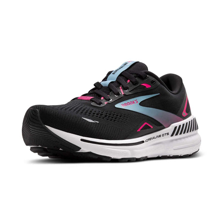 Brooks Adrenaline GTS 23 GTX chaussures de course femme pointe -Black / Knockout Pink / Aqua