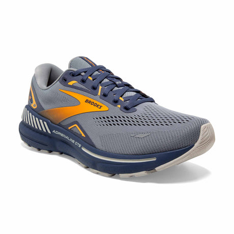 Brooks Adrenaline GTS 23 chaussures de course à pied homme - Grey / Crown Blue / Orange