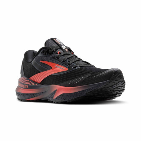 Brooks Adrenaline GTS 24 Weatherized chaussures de course femme pointe - Black / Ebony / Hot Coral