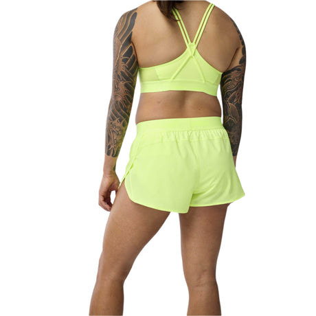 Brooks Breakaway short de course à pied 2,5 po femme dos - Neo Yellow