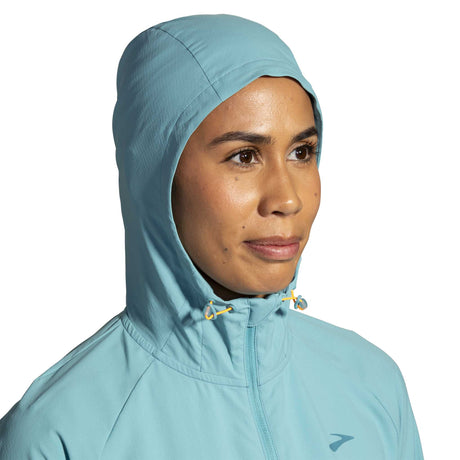 Brooks Canopy manteau coupe-vent de course à pied femme capuche - Aqua