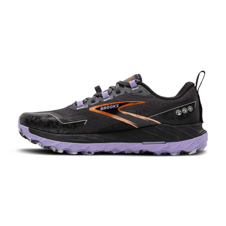 Souliers de trail Brooks Cascadia 18 pour femme lateral - Ebony / Sweet Lavender / Copper