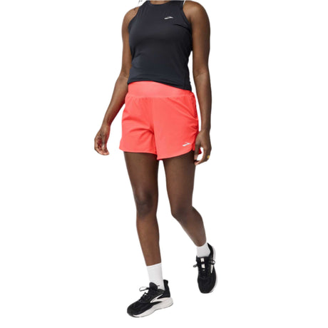 Brooks Chaser 5-inch short de course à pied 2.0 femme face -  Neo Cayenne