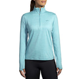 Brooks Dash 1/2 Zip 2.0 chandail de course à pied femme face -Htr / Aqua