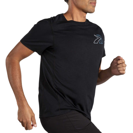 Brooks Distance t-shirt de course à pied à manches courtes 3.0 homme live -Black / Brooks Outline