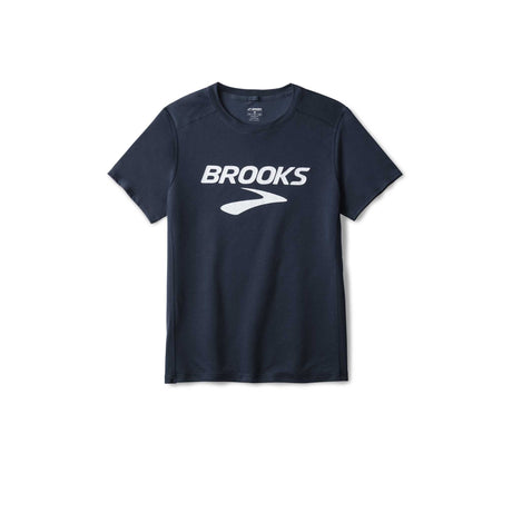 Brooks Distance Short Sleeve 3.0 toshirt homme -Blue Slate / Brooks Logo