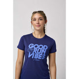 Brooks Distance 3.0 t-shirt de course à manches courtes femme face - Midnight / Good Run Vibes