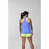 Brooks Distance 3.0 tank top course femme dos - Bluebell / Run Happy