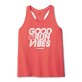 Brooks Distance 3.0 tank top course femme -Neo Cayenne / Good Run Vibes