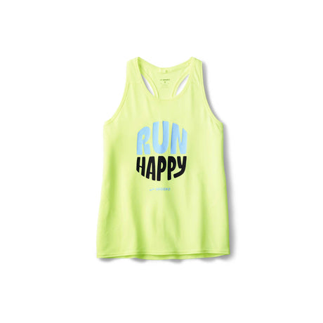 Brooks Distance 3.0 tank top course femme - Neo Yellow / Run Happy