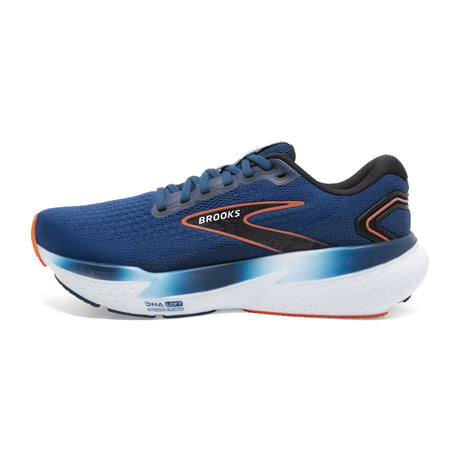 Brooks Glycerin 21 souliers de course homme lateral -Blue Opal / Black / Nasturtium