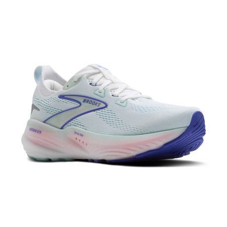 Souliers de course femme Brooks Glycerin GTS 22 pointe - White / Limpet Shell / Amparo Blue