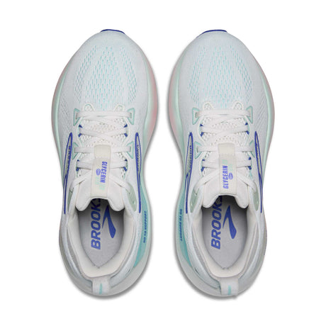 Souliers de course femme Brooks Glycerin GTS 22 empeigne - White / Limpet Shell / Amparo Blue 