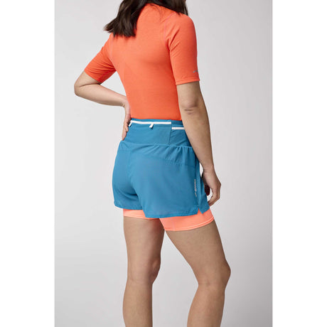 Brooks High Point short de course à pied 3 po 2-en-1 2.0 femme dos - Celestial / Neo Ember