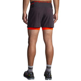 Brooks High Point short de course à pied 5 po 2-en-1 2.0 homme live dos - Phantom Grey / Cherry Tomato