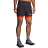 Brooks High Point short de course à pied 5 po 2-en-1 2.0 homme - Phantom Grey / Cherry Tomato