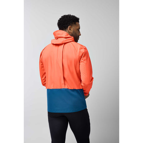 Brooks High Point 2 manteau imperméable de course à pied homme dos - Flame / Deep Sea