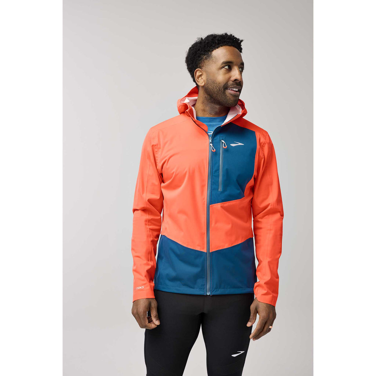 Brooks High Point 2 manteau imperméable de course à pied homme live - Flame / Deep Sea