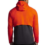 Brooks High Point Waterproof Jacket de course homme dos - Cherry Tomato / Phantom Grey