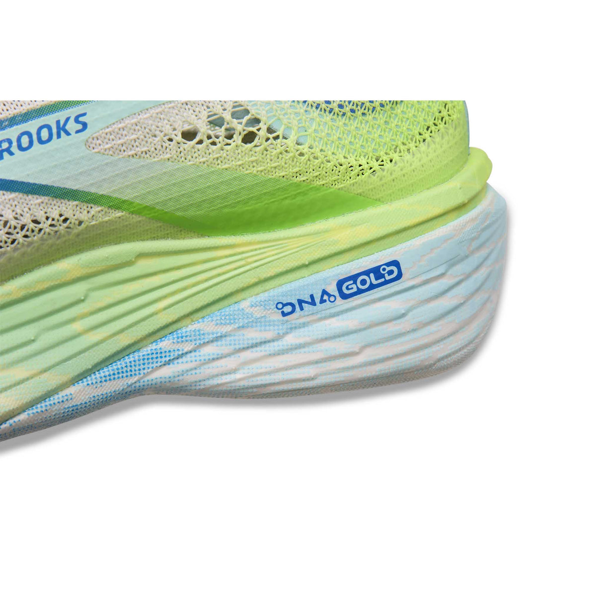 Brooks Hyperion Elite 4 PB souliers de course unisexe semelle DNA Gold - Bluewash / Green Gecko / Cobalt