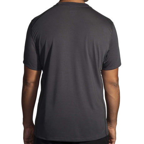 Brooks Distance t-shirt de course à pied à manches courtes 3.0 homme dos -Phantom Grey / Brooks Trail