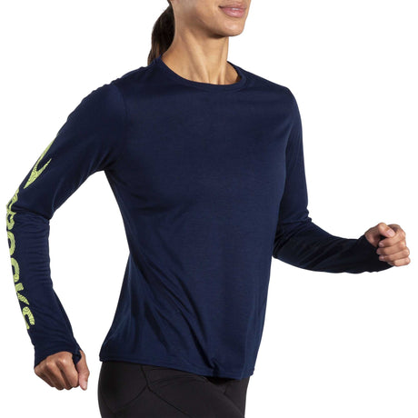 Brooks Distance 3.0 chandail de course à manches longues femme action -Navy / Brooks Running