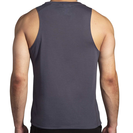 Brooks Distance Tank 3.0 camisole sans manches course homme dos- Asphalt / Brooks Trail