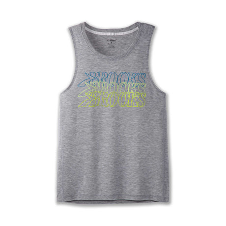 Brooks Distance Tank 3.0 camisole sans manches course homme- Htr Ash / BR Stack