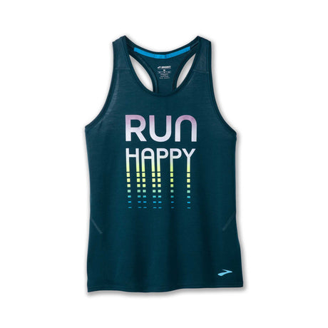 Brooks Distance 3.0 tank top course femme- Ocean Drive / Run Happy