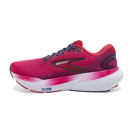 Brooks Glycerin 21 souliers de course femme lateral- Raspberry / Estate Blue