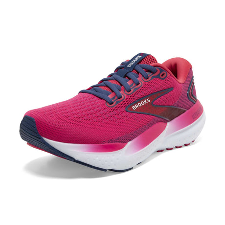 Brooks Glycerin 21 souliers de course femme poninte laterale - Raspberry / Estate Blue