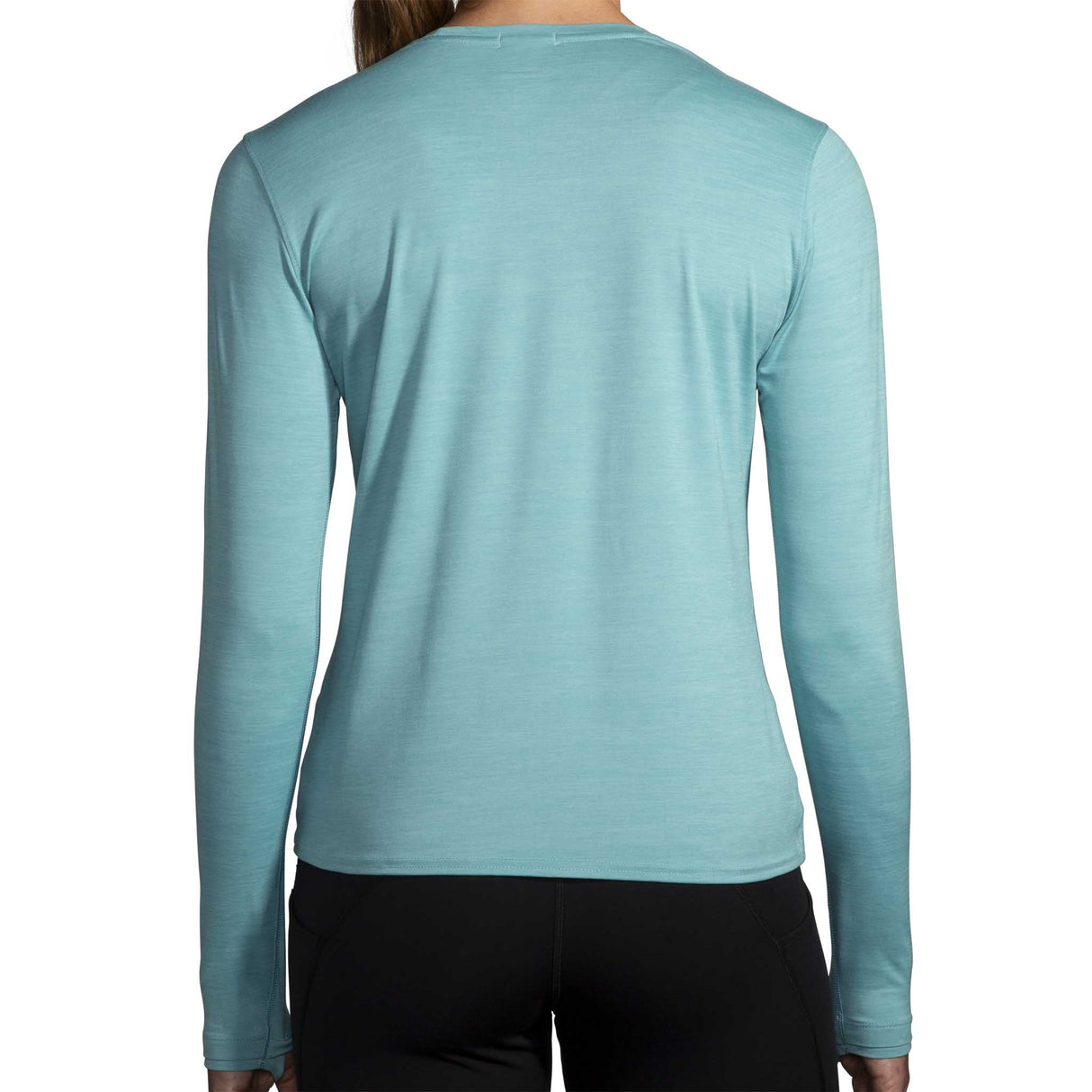 Brooks Luxe chandail de course à manches longues femme dos - Heather Aqua