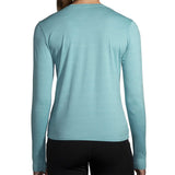 Brooks Luxe chandail de course à manches longues femme dos - Heather Aqua