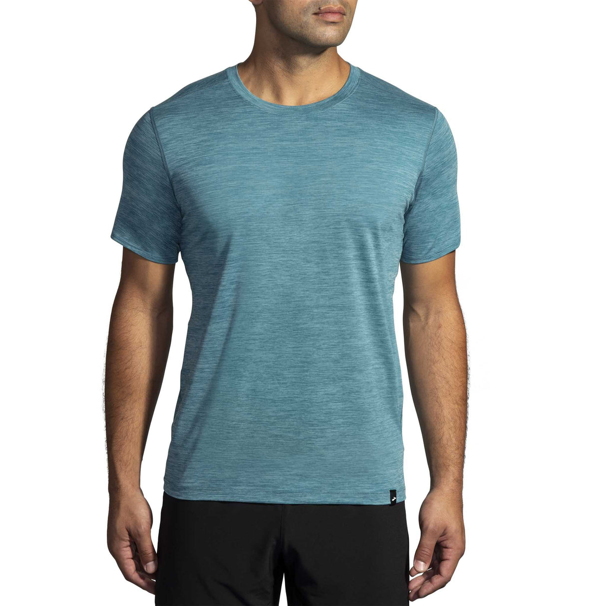 Brooks Luxe Short Sleeve T-shirt de course à manches courtes homme face - Heather Storm Blue