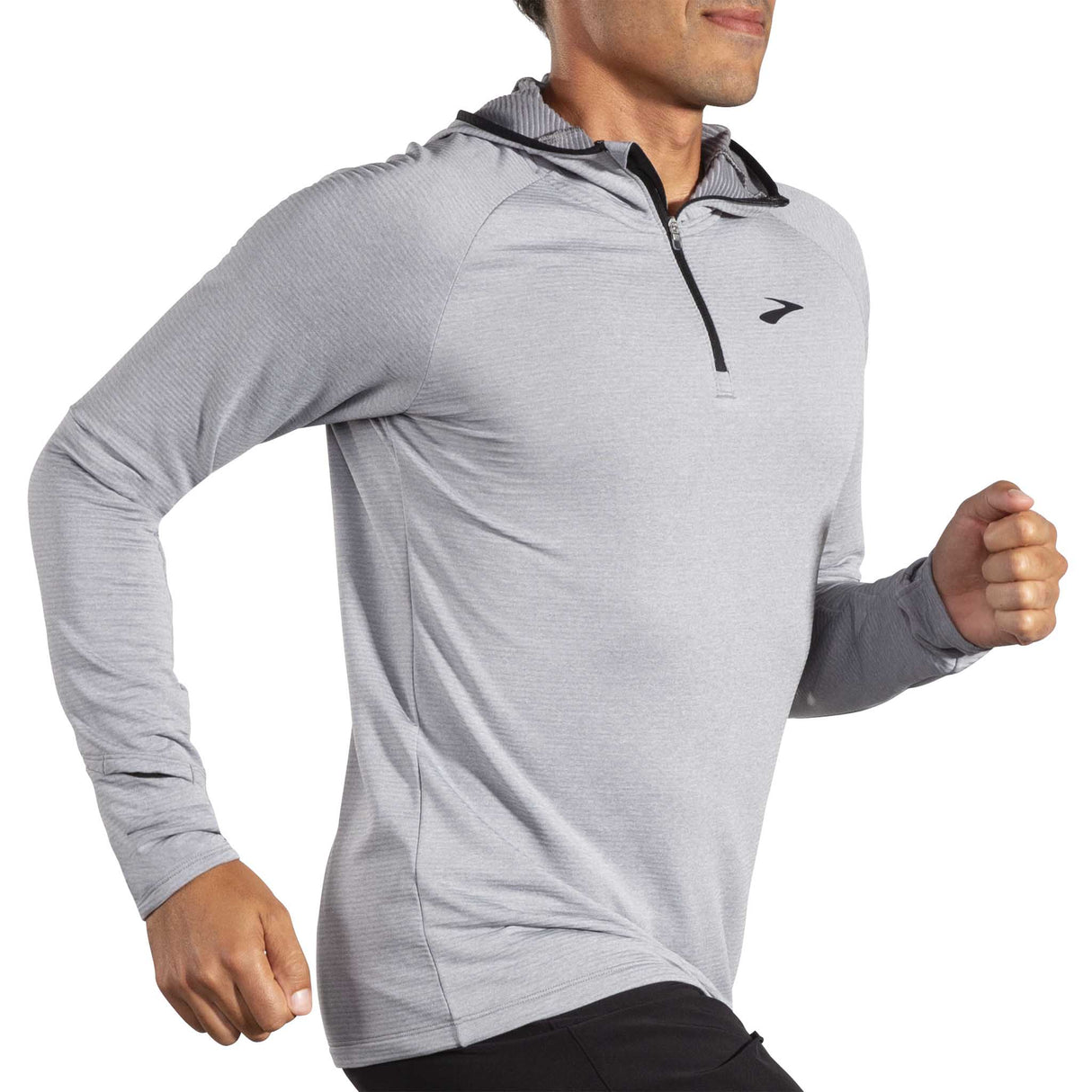 Brooks Notch Thermal Hoodie 2.0 chandail de course à pied homme - Heather Ash / Black