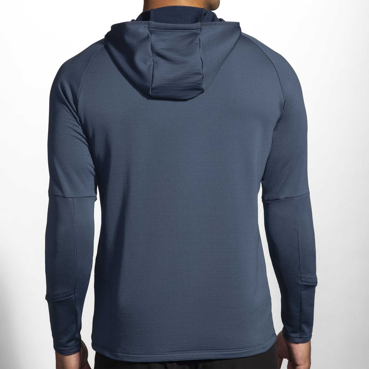 Brooks Notch Thermal Hoodie 2.0 chandail de course à pied homme dos- Blue Slate