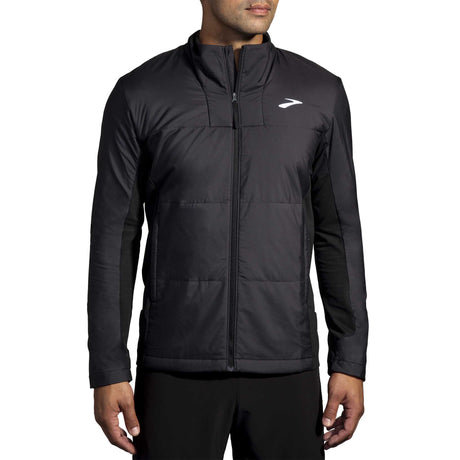 Brooks Shield Hybrid Jacket 3.0 manteau de course à pied homme face - noir