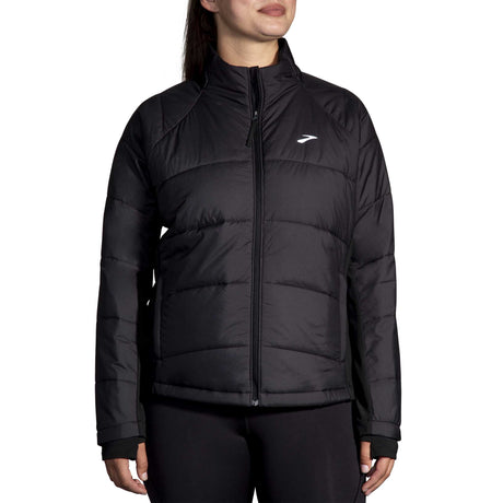 Brooks Shield Hybrid Jacket 3.0 manteau de course femme face - noir