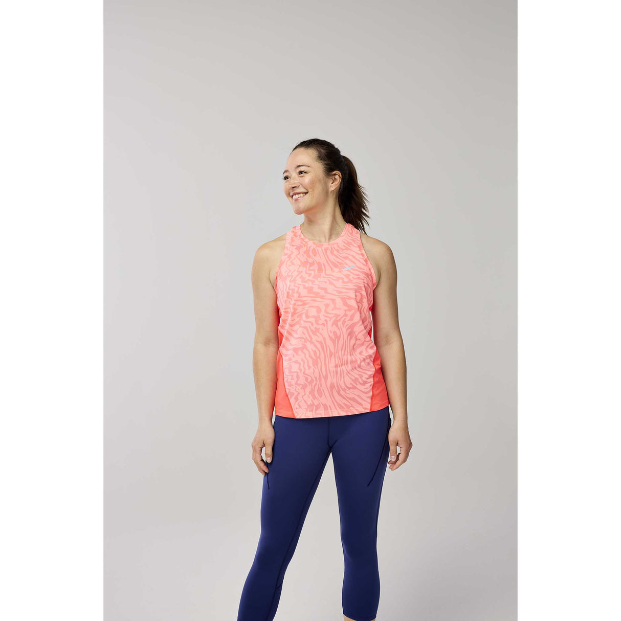 Brooks Sprint Free Tank 3.0 camisole de course à pied femme liveface  - Neo Cayenne Speedscape