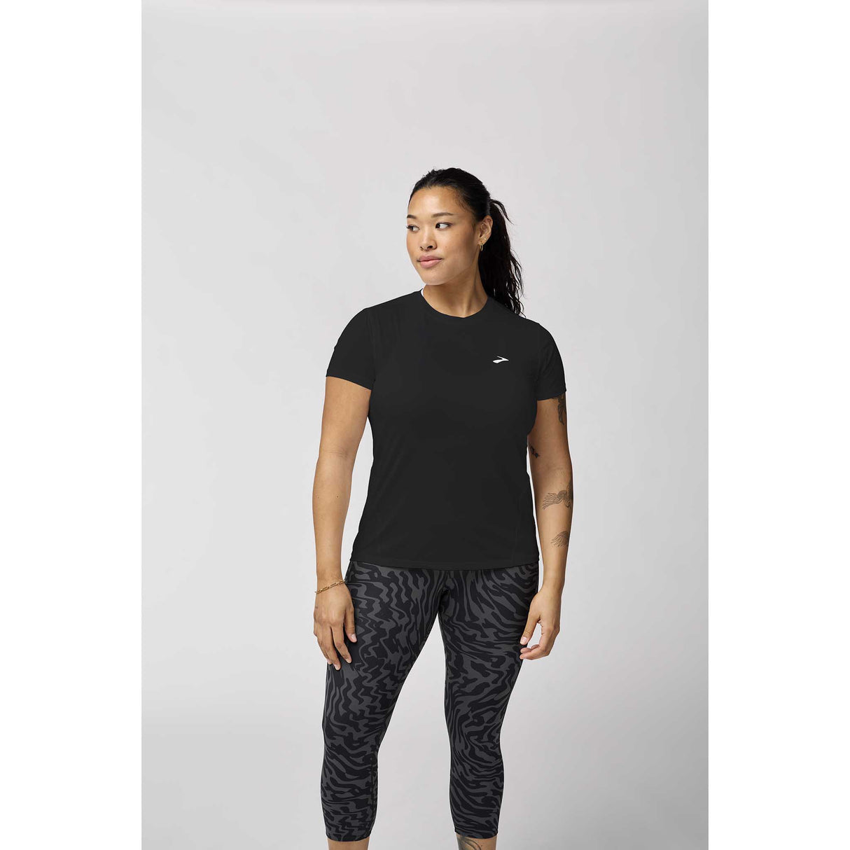 Brooks Sprint Free 3.0 T-shirt de course à manches courtes femme face - noir